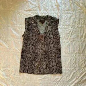 Snakeskin sleeveless top danda buchman women’s medium stretchy flowy boxy autumn